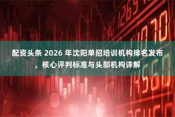 配资头条 2026 年沈阳单招培训机构排名发布，核心评判标准与头部机构详解